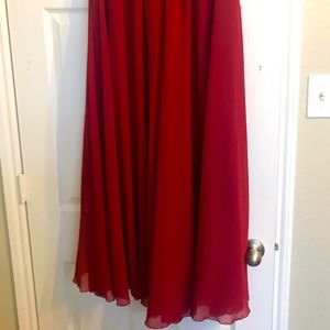Red wine 🍷 chiffon floor length skirt